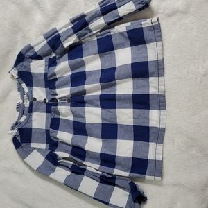 Carter's Navy & White Plaid Shirt 3T
